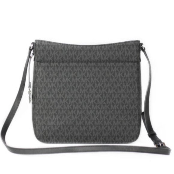 MICHAEL KORS Signature Jet Set Large Signature Messenger Crossbody Bag (Black Si - Picture 2 of 2